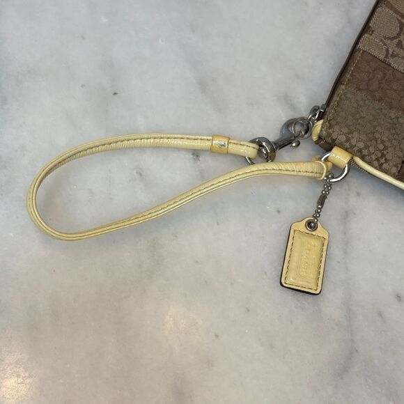 Coach Wristlet Wallet Y2K Jacquard Signature Logo Patchwork Pouch - Picture 7 of 12